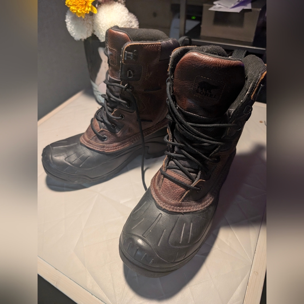 *Sorel Mens Avalanche Waterproof Outdoor Leather High Top Rubber Boots,Size 10.5 - Picture 2 of 11